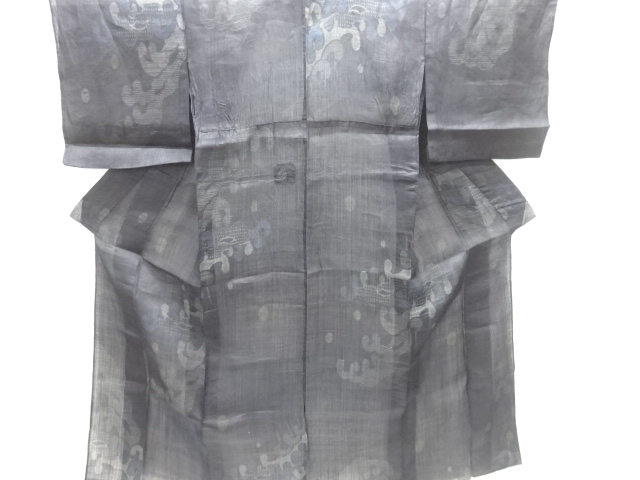JAPANESE KIMONO / ANTIQUE KIMONO / MIYAKO JOFU / WOVEN ROUGH WAVE